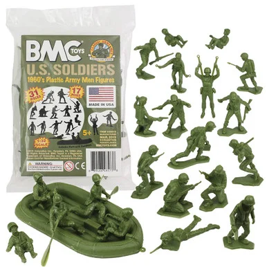 BMC Marx 1/32 Plastic WWII Army Men - 31 Pieces