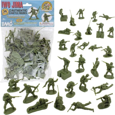 BMC IWO JIMA MARINES 1/32 PLASTIC FIGURES - 36 PIECES BMC TOYS (40034)