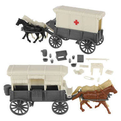 Civil War Ambulance & Supply 1/32 Wagons BMC Toys (67395)