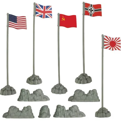 Allies and Axis Flags and Rocks Plastic Accessory Set VICTORYBUY (BMC-67083)