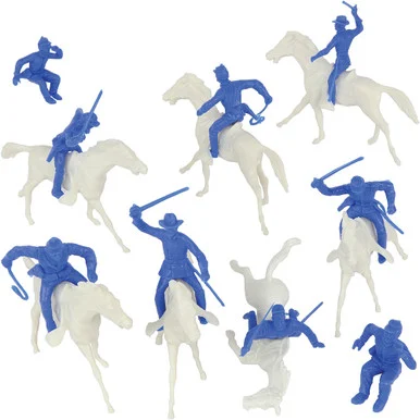 Civil War Cavalry 16pc Powder Blue Plastic Figure Playset BMC TOYS (67147)