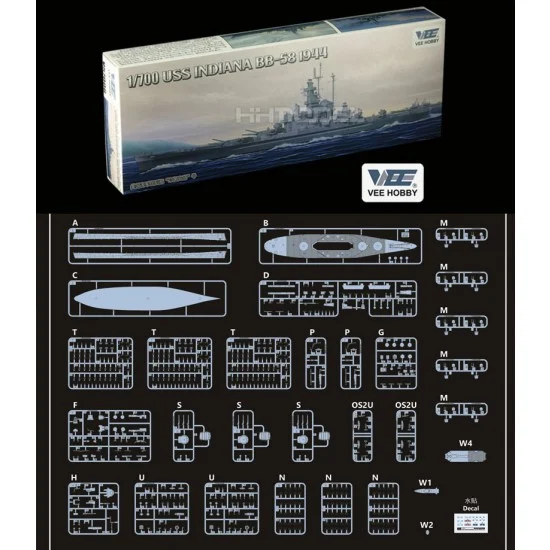 VEE HOBBY V57006 1/700 USS Indiana (BB-58) South Dakota-class Fast Battleship