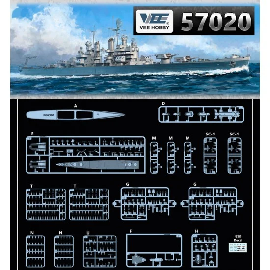 VEE HOBBY V57020 1/700 USS Cleveland CL-55 1945 [Standard Edition]