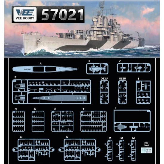 VEE HOBBY V57021 1/700 USS Houston CL-81 1944 [Standard Edition]