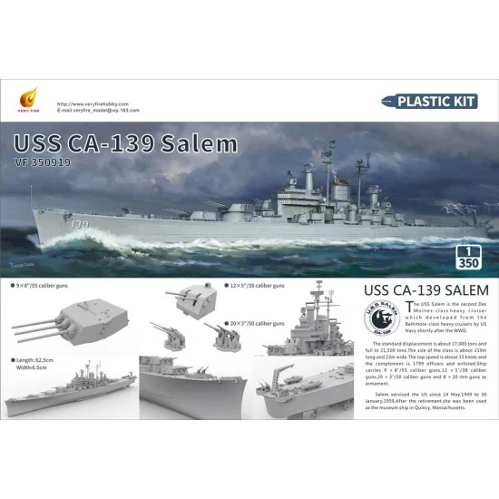 Very Fire 350919 1/350 USS Salem (CA-139) Des Moines-class Heavy Cruiser