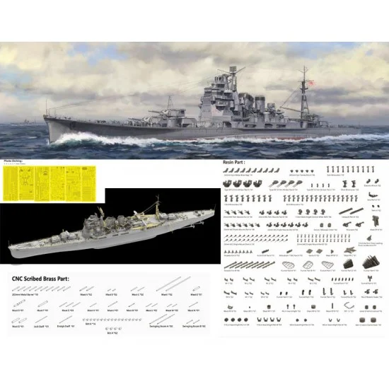 Very Fire BELBV350904DX 1/350 IJN Takao Heavy Cruiser [Deluxe Edition] - Model Ships & Boats