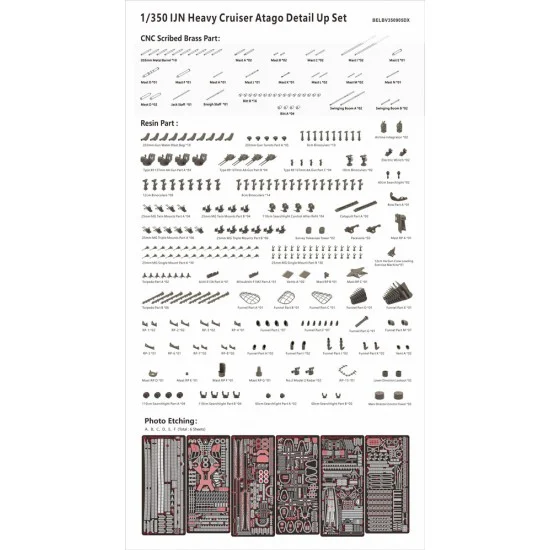Very Fire BELBV350905UP 1/350 IJN Atago Detail Up Set - Model Ships & Boats