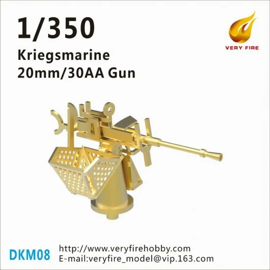 Very Fire DKM08 1/350 Kriegsmarine 20mm/30AA Gun (16 sets) - Model Ships & Boats