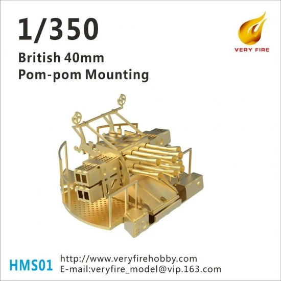 Very Fire HMS01 1/350 British 40mm Pom-pom Mounting (4 sets)