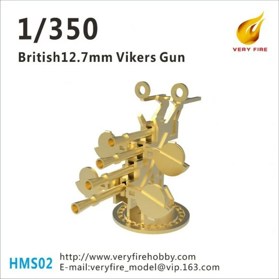 Very Fire HMS02 1/350 British 12.7mm Vickers (8 sets) - Model Ships & Boats