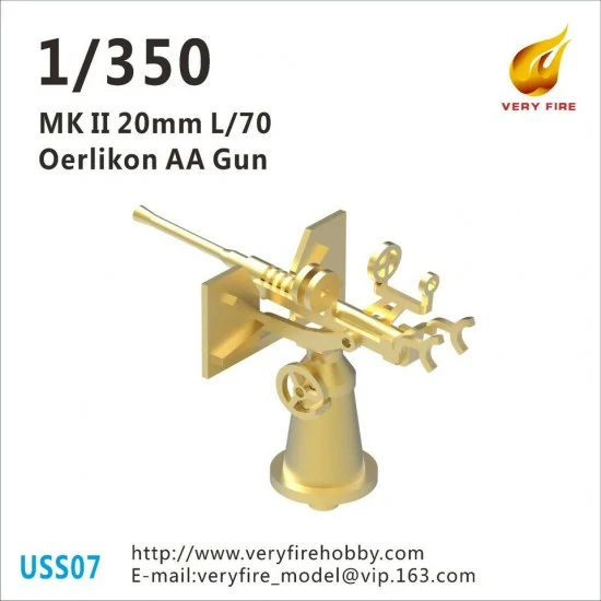 Very Fire USS07 1/350 WWII US Navy 20mm Oerlikon (16 sets) - Model Ships & Boats