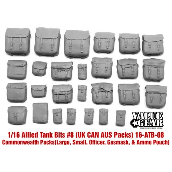 Value Gear 16-ATB-08 1/16 Commonwealth Back Packs - Allied Tank Bits #8