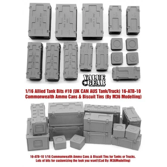 Value Gear 16-ATB-10 1/16 Commonwealth Aus Ammo Cans and Biscuit Tins - Allied Tank Bits #10