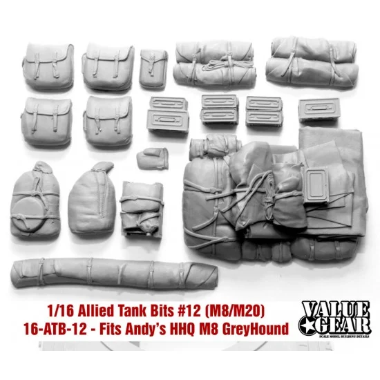 Value Gear 16-ATB-12 1/16 M8 Greyhound/M20 Allied Tank Bits #12 for Andy's Hobby Headquarters