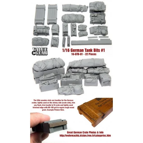 Value Gear 16-GTB-01 1/16 German Tank Bits Set #1 (22pcs)