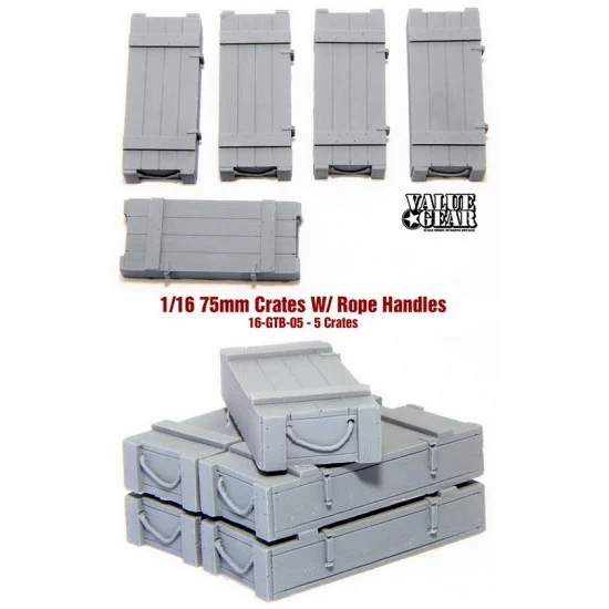 Value Gear 16-GTB-05 1/16 German 75mm Crates (Rope Handles 5 Crates)