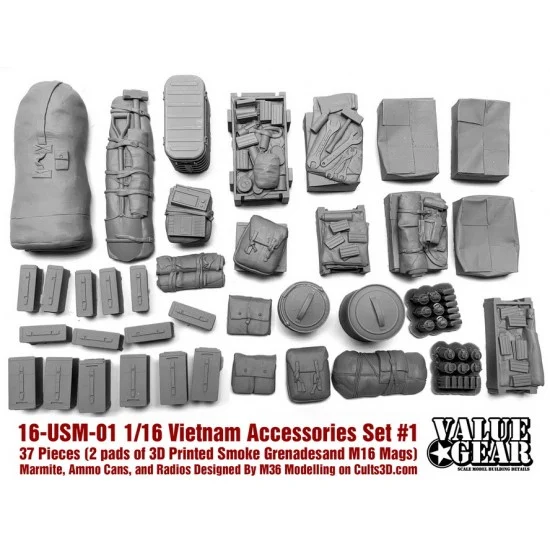 Value Gear 16-USM-01 1/16 Vietnam Accessories #1 (Gear Ammo and Bundles)