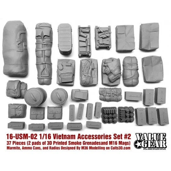 Value Gear 16-USM-02 1/16 Vietnam Accessories #2 (Gear Ammo and Bundles)