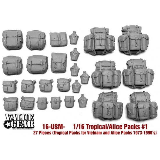 Value Gear 16-USM-06 1/16 Vietnam Tropical/Alice and Butt Packs #1 (Packs and Canteens)