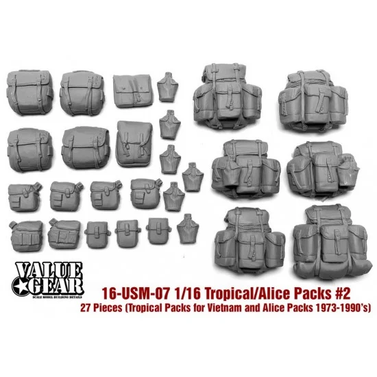 Value Gear 16-USM-07 1/16 Vietnam Tropical/Alice and Butt Packs #2 (Packs and Canteens)