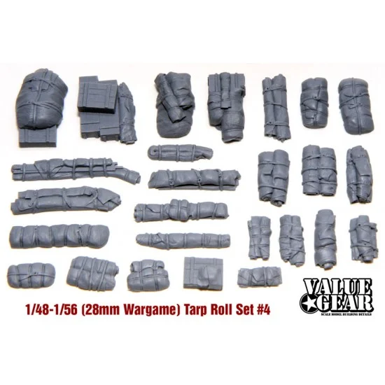 Value Gear 56004 1/56 (28mm Scale) Wargame Stowage Set - Tents, Tarps & Crates #4 (26pcs)