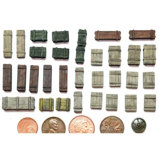 Value Gear 56C01 1/56 (28mm Scale) Wargame Stowage Set - Crates #1 (32pcs)