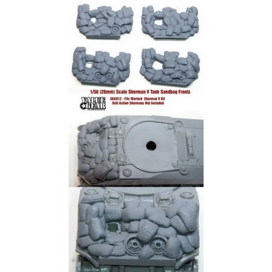 Value Gear 56SH12 1/56 Sherman V Sandbag Fronts for Warlord Kits (4pcs) - Military Vehicles & Tanks