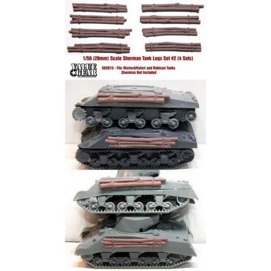 Value Gear 56SH15 1/56 Sherman Log Sets Ver. 2 (8 bundles in 4 set) - Military Vehicles & Tanks