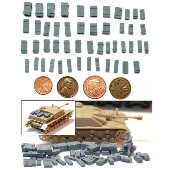 Value Gear 720C1 1/72 Universal Wooden Crates Set #1 (49 pieces) - Military Vehicles & Tanks