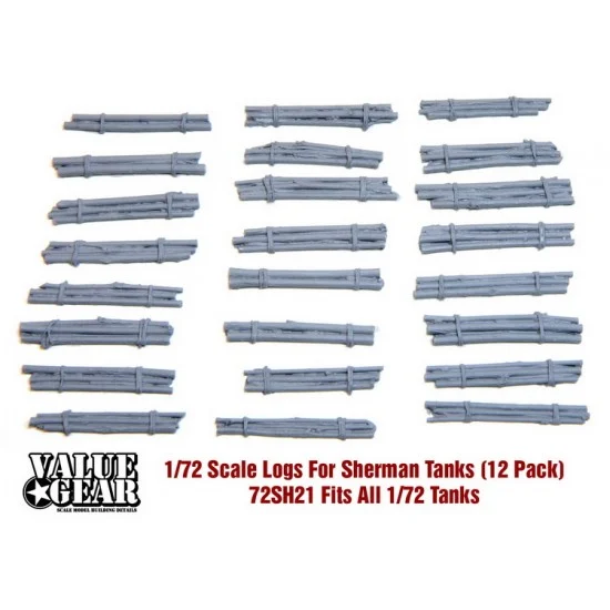 Value Gear 72SH21 1/72 Sherman Tanks Logs (24 bundles in 12 sets) - Military Vehicles & Tanks