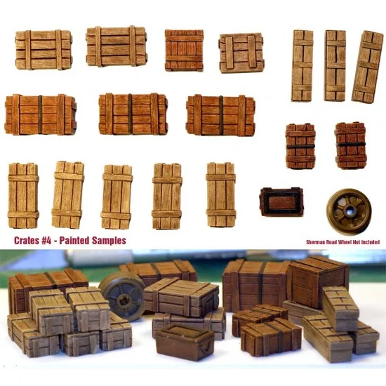 Value Gear WC004 1/35 Universal/Generic Wooden Crates #4 (18pcs) - Scenics & Diorama