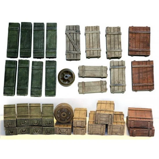 Value Gear WC005 1/35 Universal/Generic Wooden Crates #5 (16 pieces, 5 styles) - Scenics & Diorama