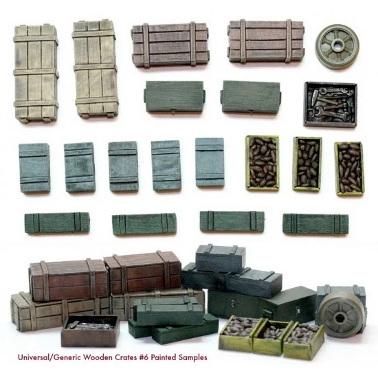 Value Gear WC006 1/35 Universal/Generic Wooden Crates #6 (19 pieces, 6 styles) - Scenics & Diorama