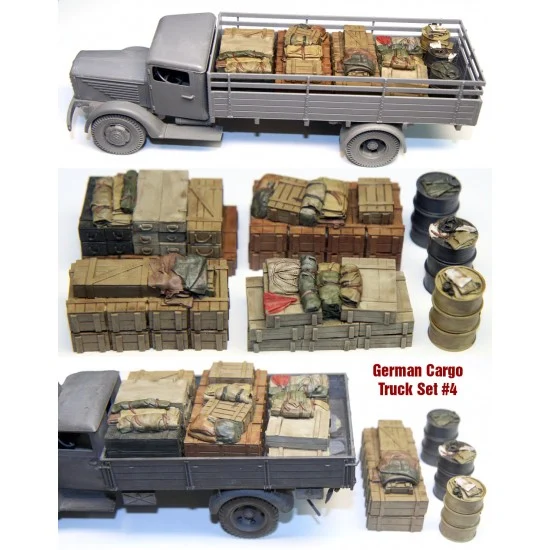 Value Gear GOB04 1/35 WWII Bussing Nag/Opel Blitz & German Cargo Truck Load Set #4 (7pcs) - Military Vehicles & Tanks
