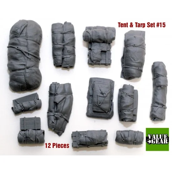 Value Gear VG015 1/35 Universal/Generic Tents & Tarps Set (12pcs) #15 - Model Figures