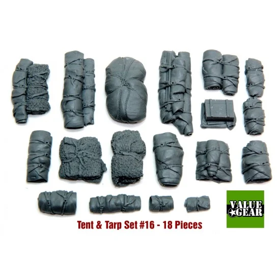 Value Gear VG016 1/35 Universal/Generic Tents & Tarps Set (18pcs) #16 - Model Figures