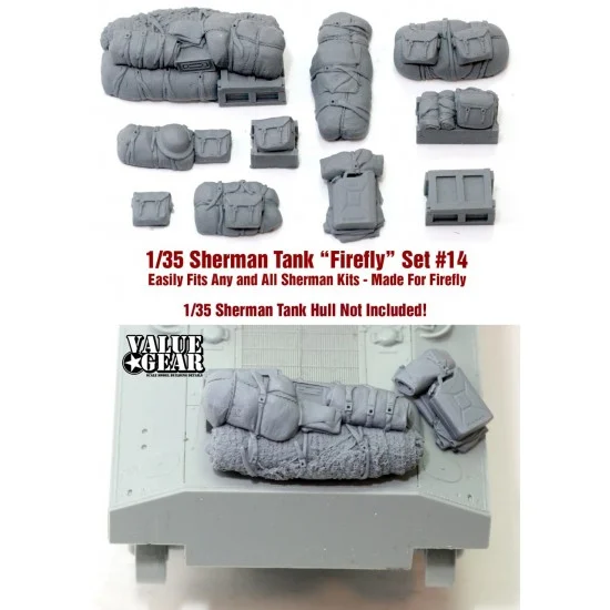 Value Gear SH014 1/35 Sherman "Firefly" Engine Deck & Stowage Set #14 (10pcs) - Military Vehicles & Tanks
