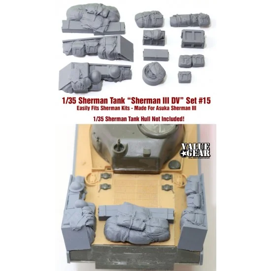 Value Gear SH015 1/35 Sherman III DV Engine Deck & Stowage Set #15 (11 pcs) - Military Vehicles & Tanks