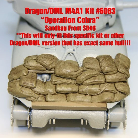 Value Gear SB008 1/35 WWII Sherman M4A1 "Operation Cobra" Sandbag Front Set 2 for Dragon/DML #6083 kit - Military Vehicles & Tanks