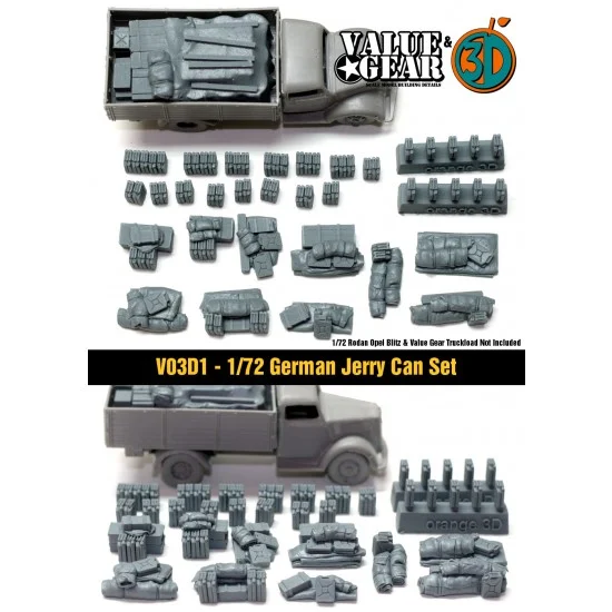 Value Gear Vo3d1 1/72 German Jerrycan Set (35 pieces) - Scenics & Diorama