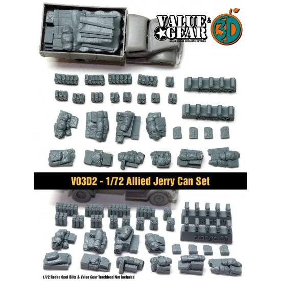 Value Gear Vo3d2 1/72 Allied Jerrycan Set (37 pieces) - Scenics & Diorama