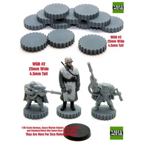 Value Gear WGB02 War Game / Figure Bases Set #2 (12pcs, Width: 25mm, Height: 4.5mm) - Scenics & Diorama