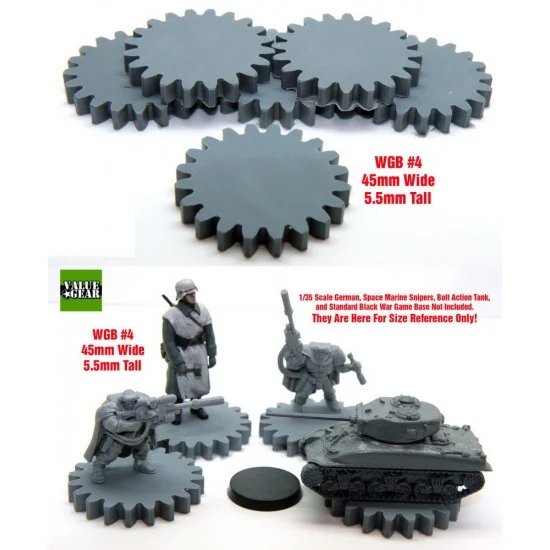 Value Gear WGB04 War Game / Figure Bases Set #4 (6pcs, Width: 45mm, Height: 5.5mm) - Scenics & Diorama