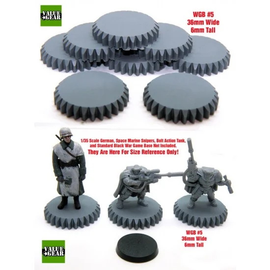 Value Gear WGB05 War Game / Figure Bases Set #5 (8pcs, Width: 36mm, Height: 6mm) - Scenics & Diorama