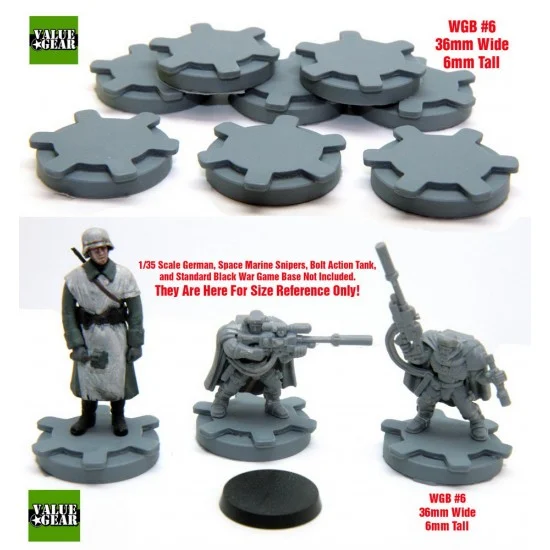 Value Gear WGB06 War Game / Figure Bases Set #6 (8pcs, Width: 36mm, Height: 6mm) - Scenics & Diorama