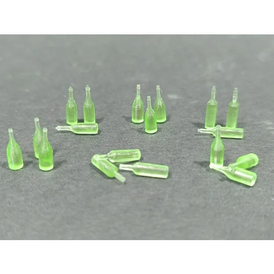 VG DioModels VG64080 1/35 Green Glass Bottles set (18pcs) - Scenics & Diorama