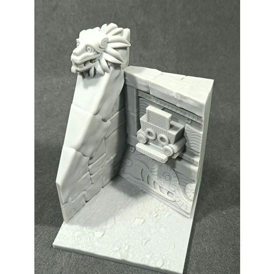 VG DioModels VG64338 54mm Quetzalcoatl Pyramid Section (70mm x 70mm, height 90mm) - Scenics & Diorama