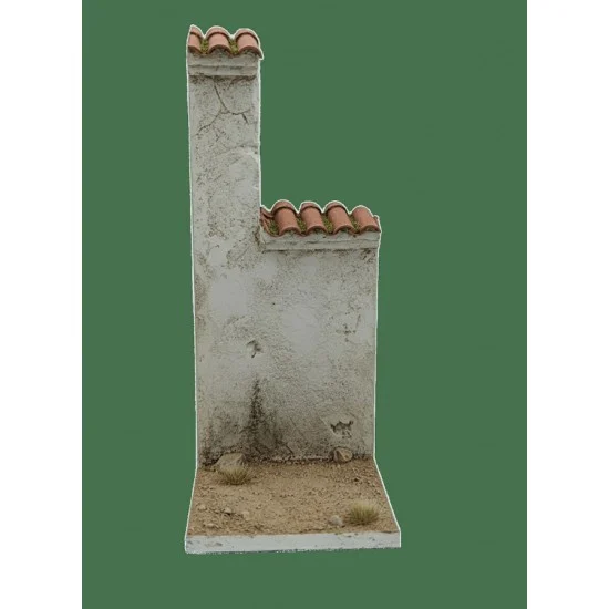 VG DioModels VG64342 54mm Base Wall with Roofs (5cm x 5cm x 12cm) - Scenics & Diorama