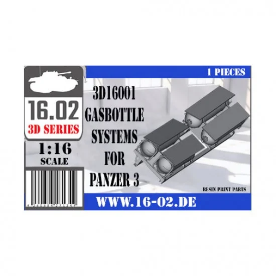 16.02 3D16001 1/16 Gasbottlesystems for Panzer 3 - Military Vehicles & Tanks