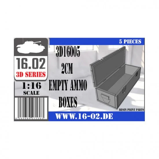 16.02 3D16005 1/16 2cm Empty Ammo Boxes - Military Vehicles & Tanks